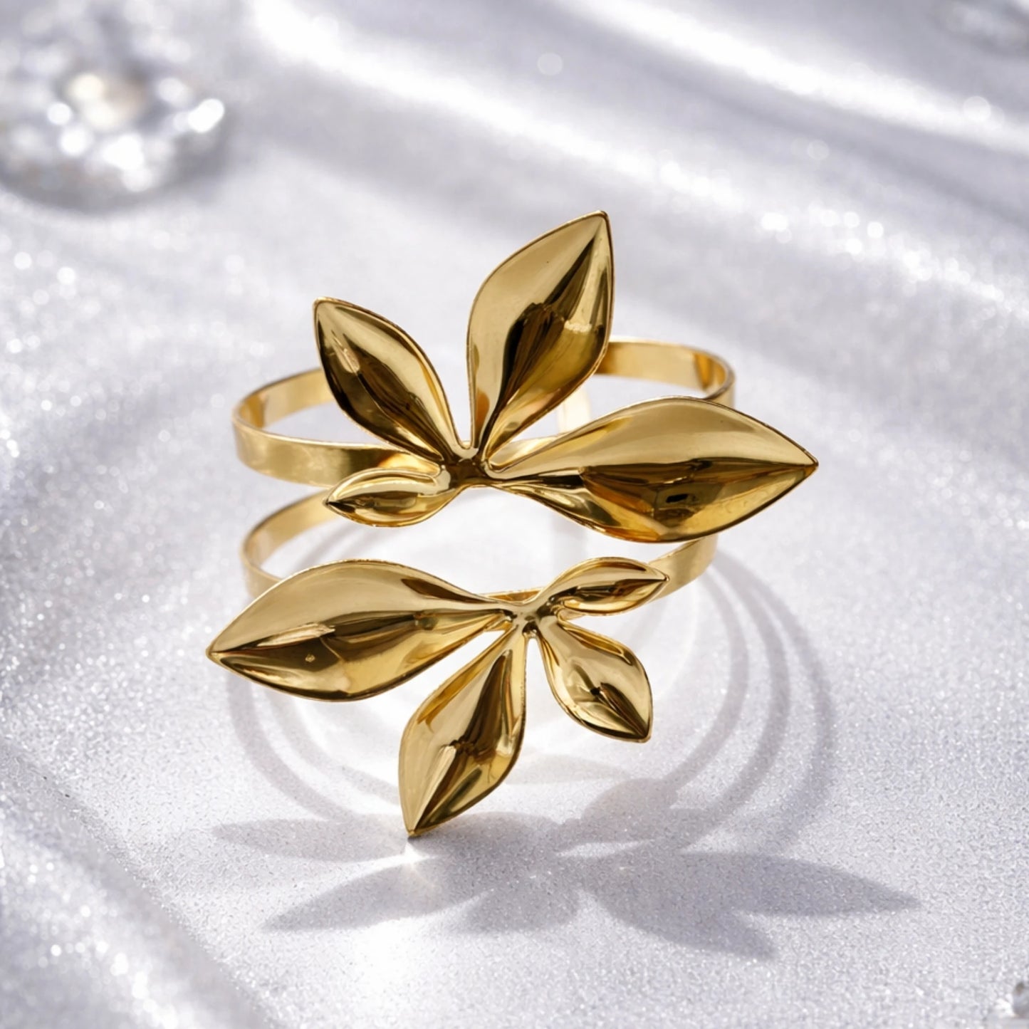 Twin Bloom | Gold Hand Cuff