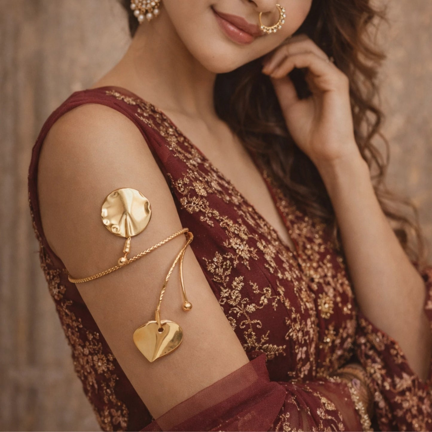 Moon and Heart Arm Cuff