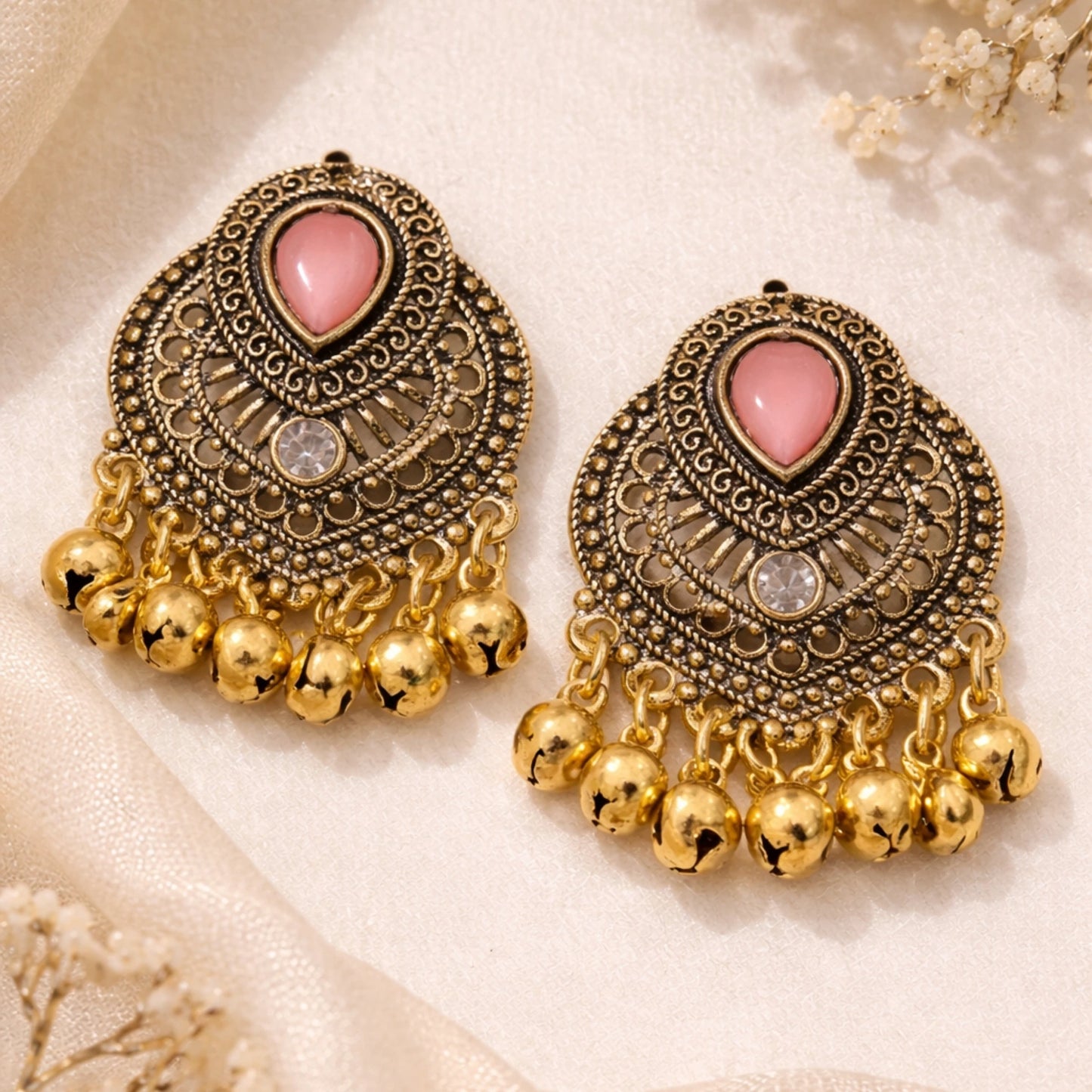 Gulabi Ghungroo Earrings