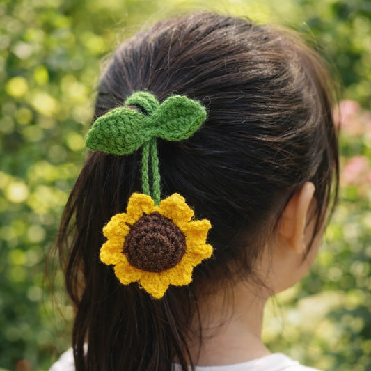 Sunflower Crochet Hair Tie