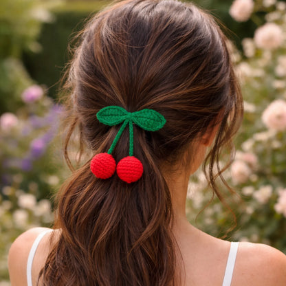Red Cherry Crochet Hair Tie