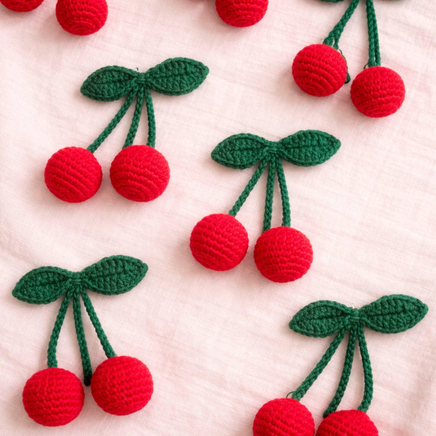 Red Cherry Crochet Hair Tie