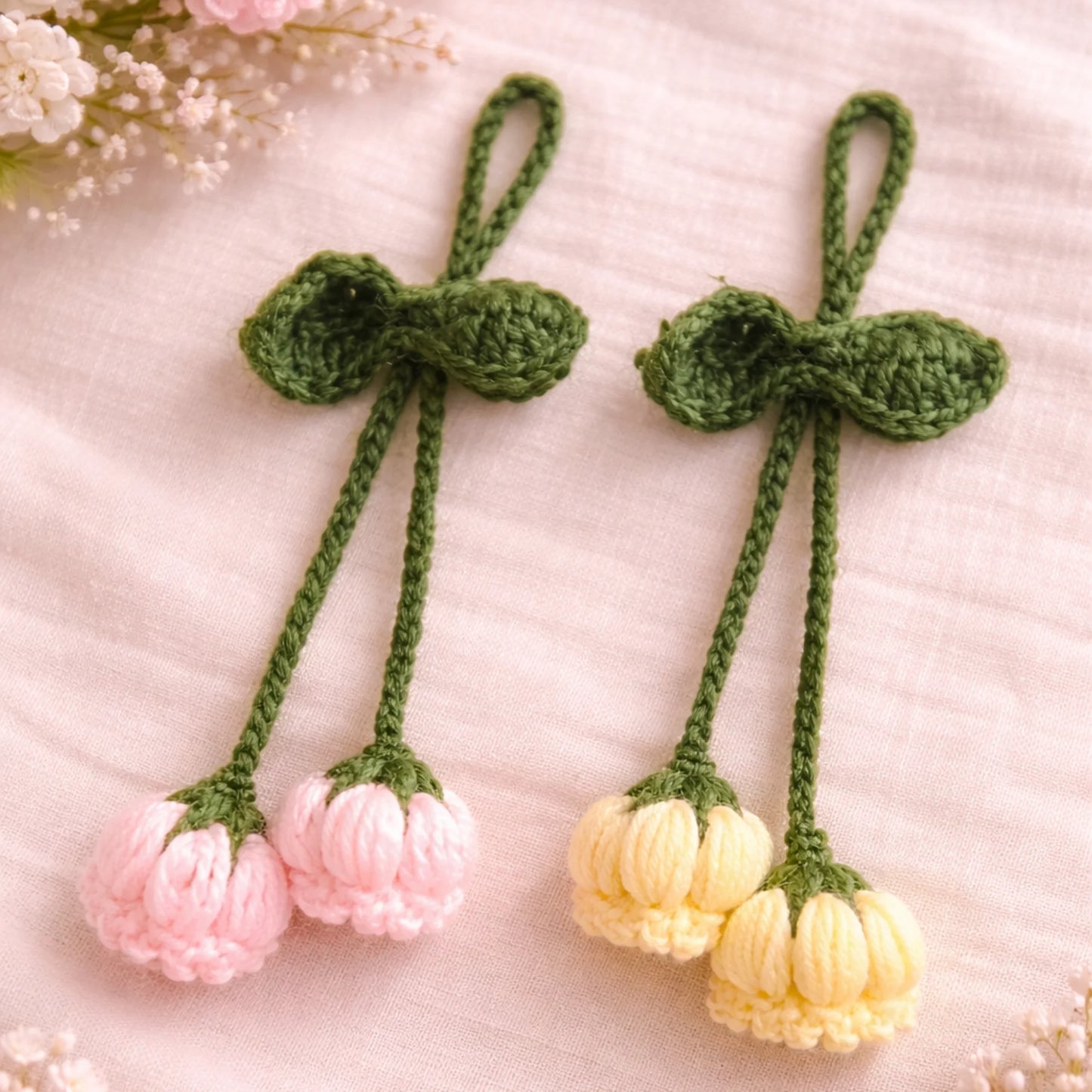 Tulips Bloom Crochet Hair Tie
