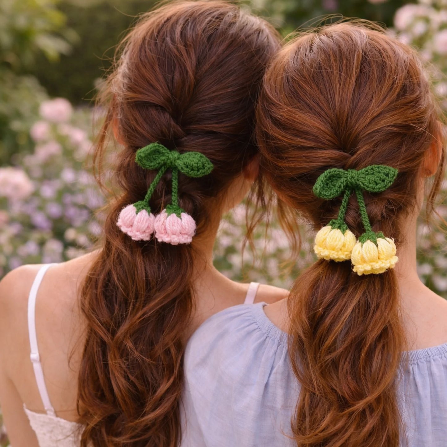 Tulips Bloom Crochet Hair Tie