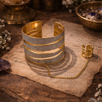 Glittery Bracelet with attached ring