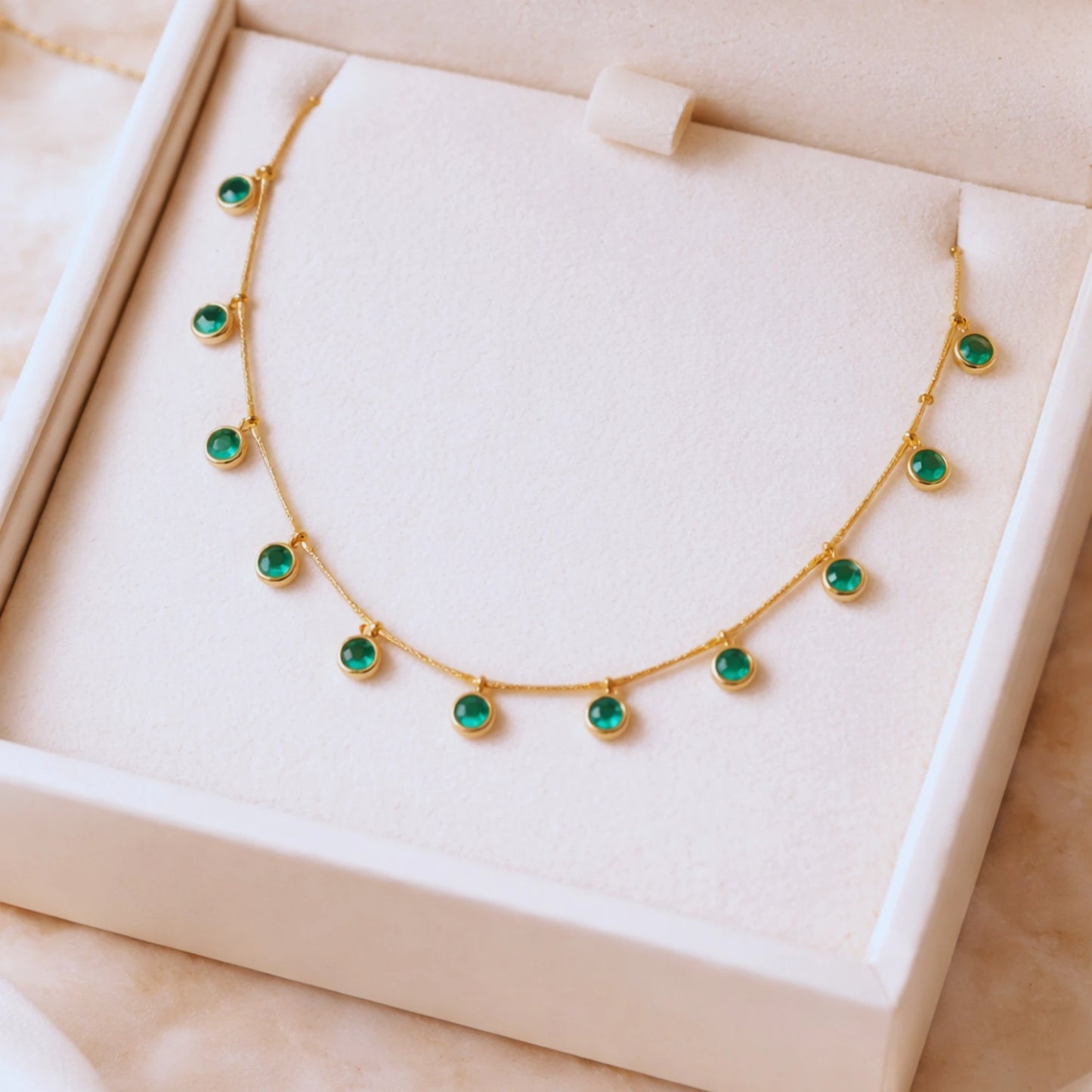Green Stones | Premium Anti-Tarnish Chain