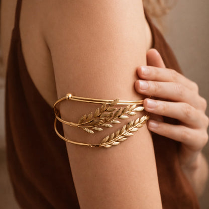Golden Frond Arm Cuff