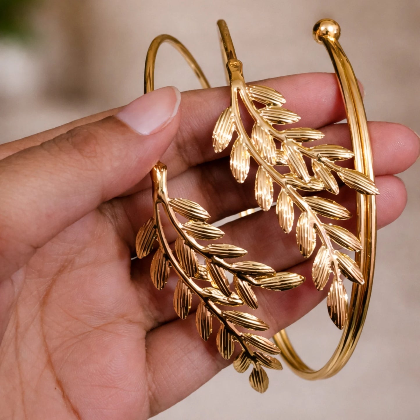 Golden Frond Arm Cuff