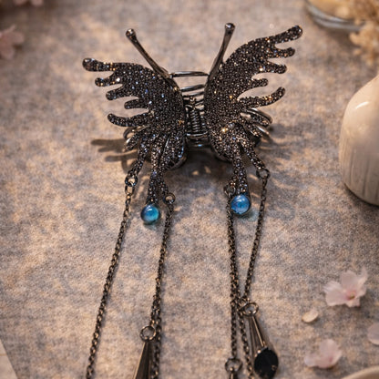 Obsidian Butterfly Clip