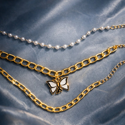 Noir Butterfly Stack Bracelet