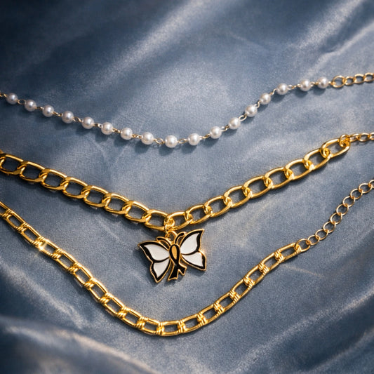 Noir Butterfly Stack Bracelet