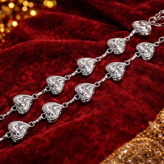 Silver Heartline Waist Chain