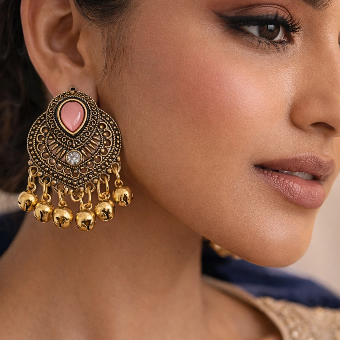 Gulabi Ghungroo Earrings