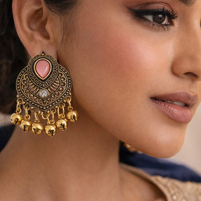 Gulabi Ghungroo Earrings