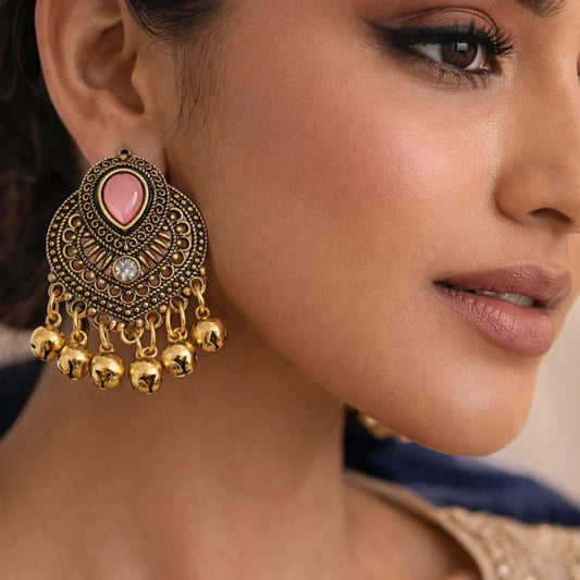 Gulabi Ghungroo Earrings